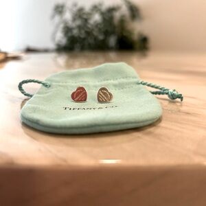 Tiffany Heart Tag Stud Earrings in Silver, Mini
